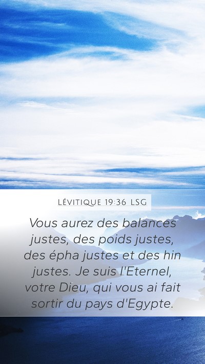 Lévitique 19:36 LSG Bible Verse Image