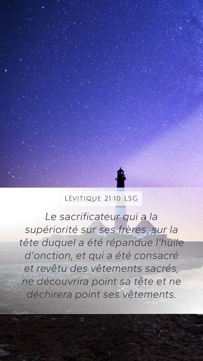 Lévitique 21:10 LSG Bible Verse Image