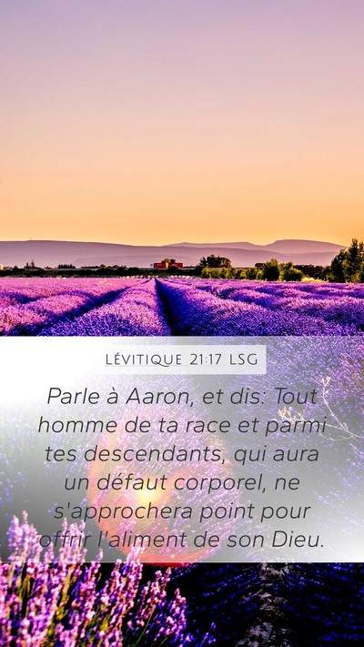 Lévitique 21:17 LSG Bible Verse Image