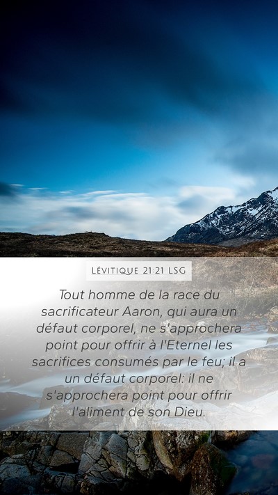 Lévitique 21:21 LSG Bible Verse Image