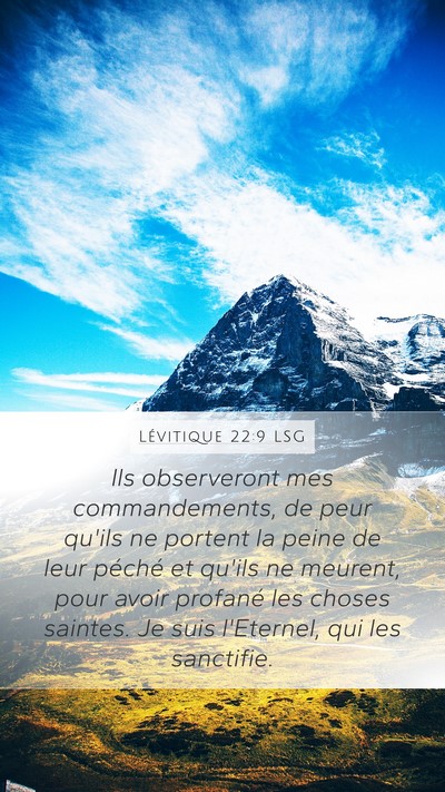 Lévitique 22:9 LSG Bible Verse Image