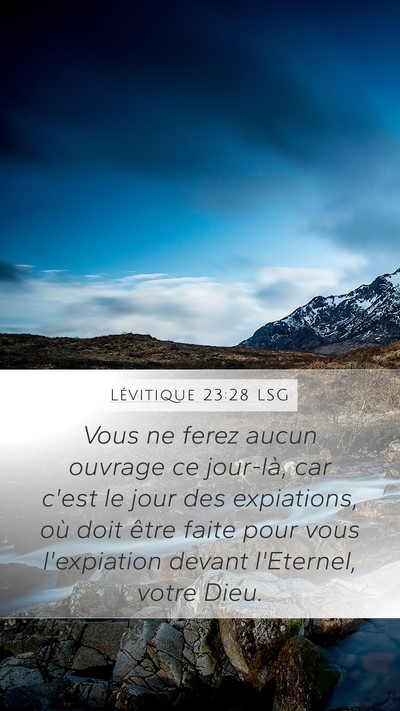 Lévitique 23:28 LSG Bible Verse Image