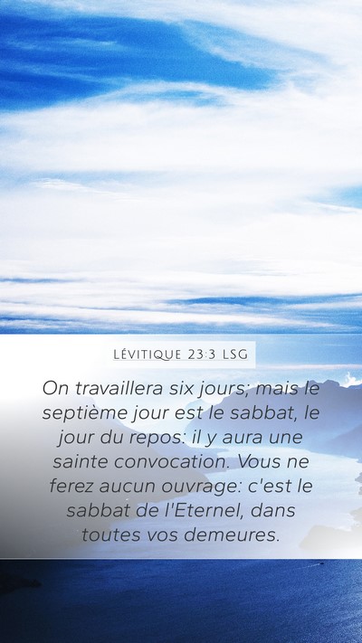 Lévitique 23:3 LSG Bible Verse Image