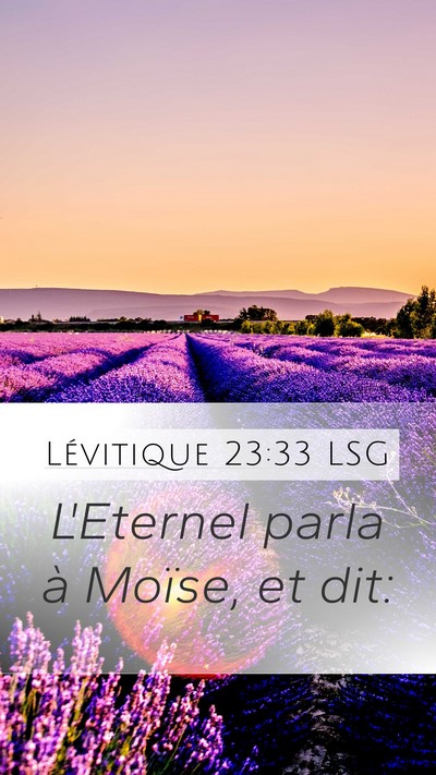 Lévitique 23:33 LSG Bible Verse Image