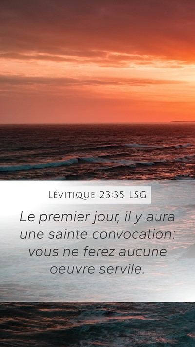 Lévitique 23:35 LSG Bible Verse Image