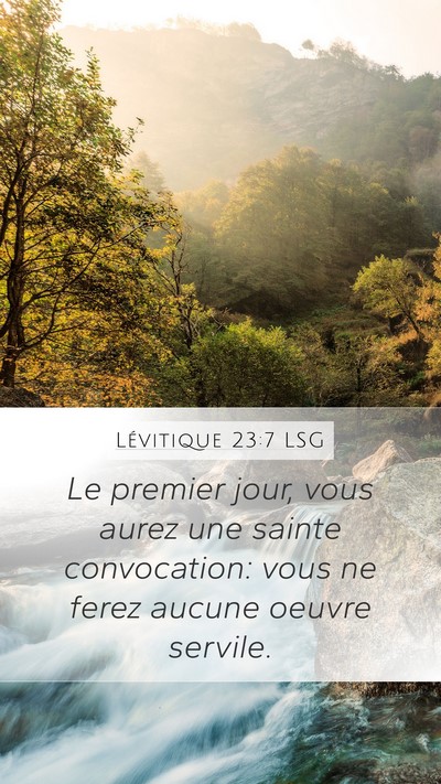 Lévitique 23:7 LSG Bible Verse Image