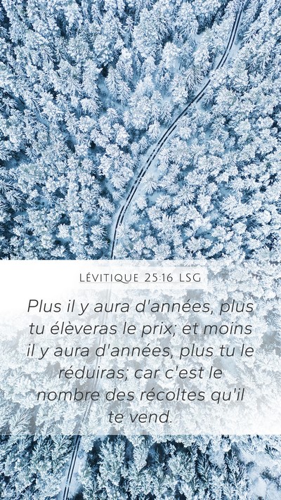 Lévitique 25:16 LSG Mobile Phone Wallpaper - Plus il y aura d'années, plus tu élèveras le - Mobile Bible Verse Wallpaper