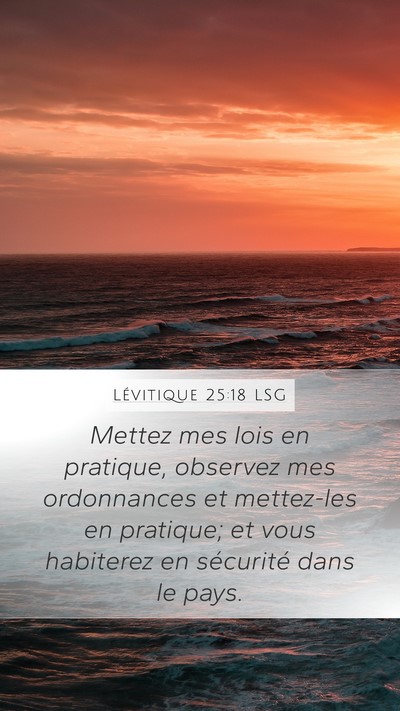 Lévitique 25:18 LSG Bible Verse Image