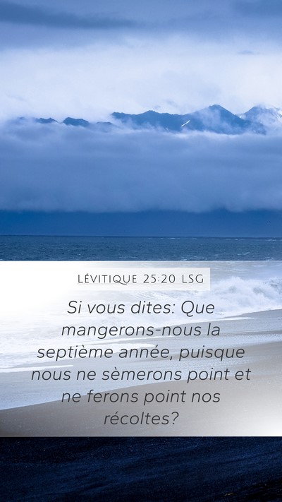 Lévitique 25:20 LSG Bible Verse Image