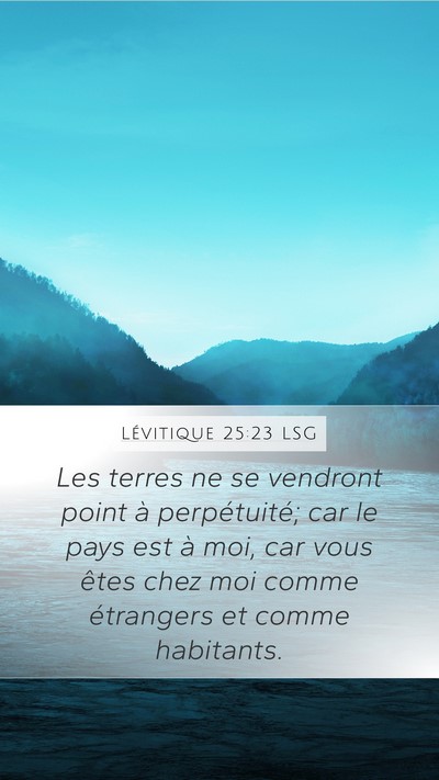Lévitique 25:23 LSG Bible Verse Image