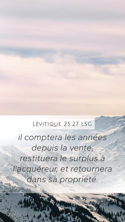 Lévitique 25:27 LSG Bible Verse Image