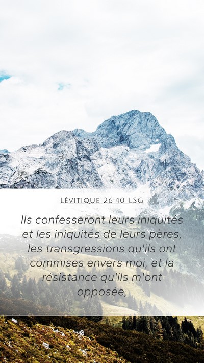 Lévitique 26:40 LSG Bible Verse Image