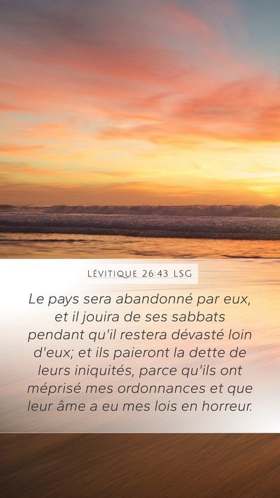 Lévitique 26:43 LSG Bible Verse Image