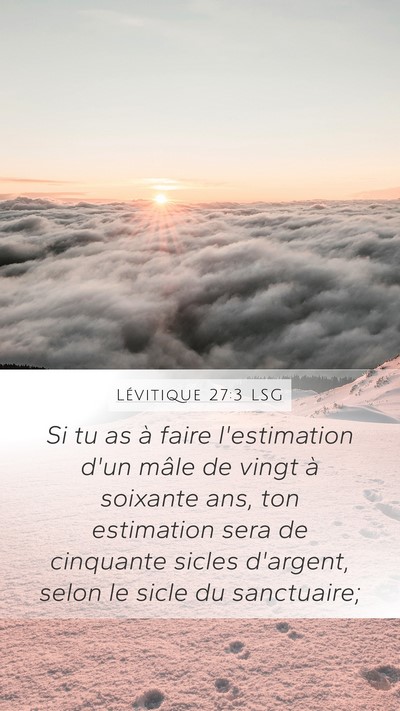 Lévitique 27:3 LSG Mobile Phone Wallpaper - Si tu as à faire l'estimation d'un mâle de - Mobile Bible Verse Wallpaper