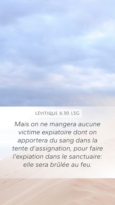 Lévitique 6:30 LSG Bible Verse Image