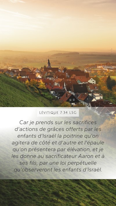 Lévitique 7:34 LSG Bible Verse Image