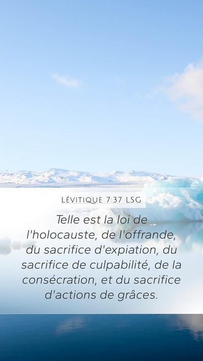 Lévitique 7:37 LSG Bible Verse Image