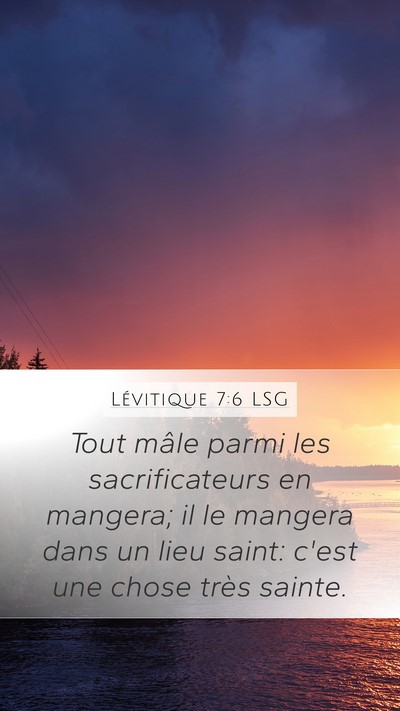 Lévitique 7:6 LSG Bible Verse Image
