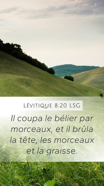 Lévitique 8:20 LSG Mobile Phone Wallpaper - Il coupa le bélier par morceaux, et il brûla la - Mobile Bible Verse Wallpaper