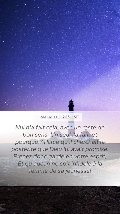 Malachie 2:15 LSG Bible Verse Image