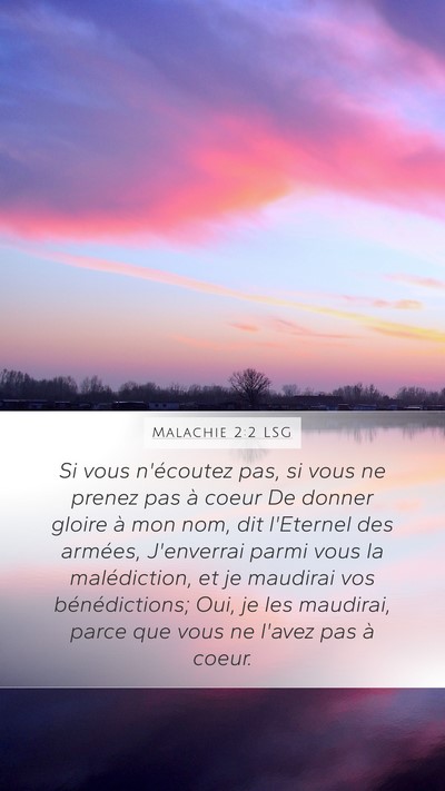 Malachie 2:2 LSG Bible Verse Image