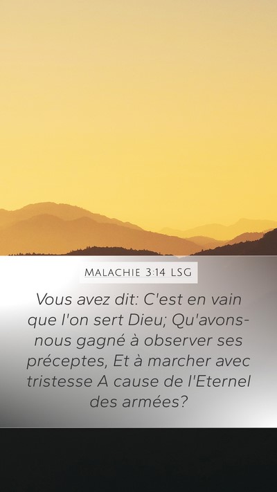 Malachie 3:14 LSG Bible Verse Image