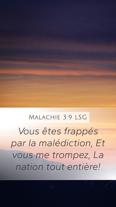 Malachie 3:9 LSG Bible Verse Image