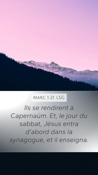 Marc 1:21 LSG Bible Verse Image