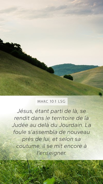 Marc 10:1 LSG Bible Verse Image