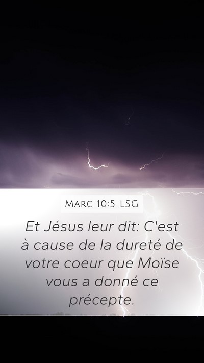 Marc 10:5 LSG Bible Verse Image