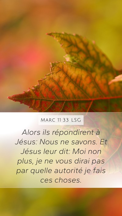 Marc 11:33 LSG Bible Verse Image