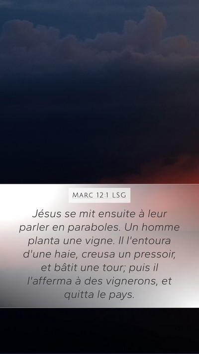 Marc 12:1 LSG Bible Verse Image