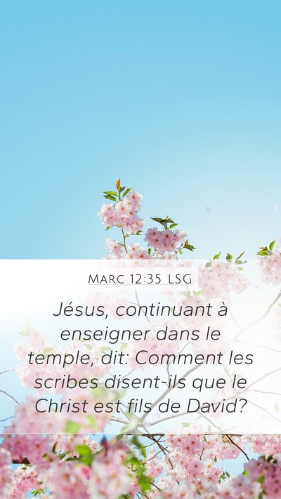 Marc 12:35 LSG Bible Verse Image