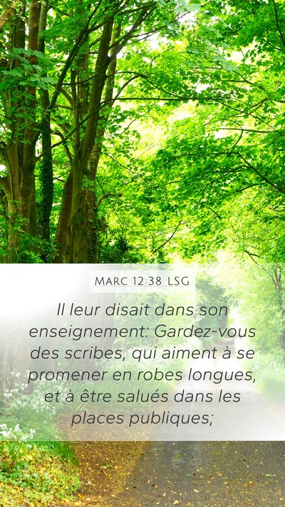 Marc 12:38 LSG Bible Verse Image
