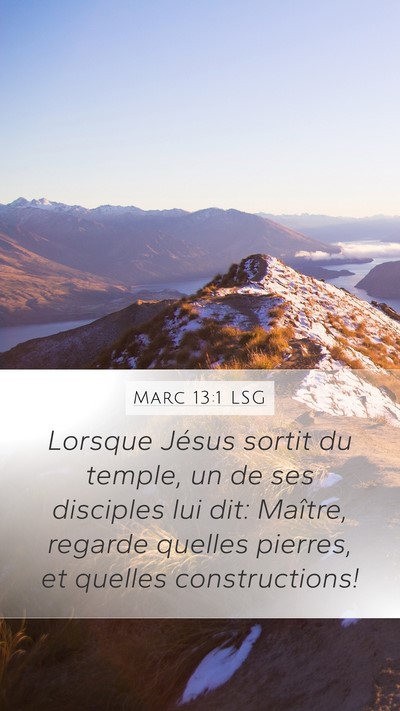 Marc 13:1 LSG Bible Verse Image