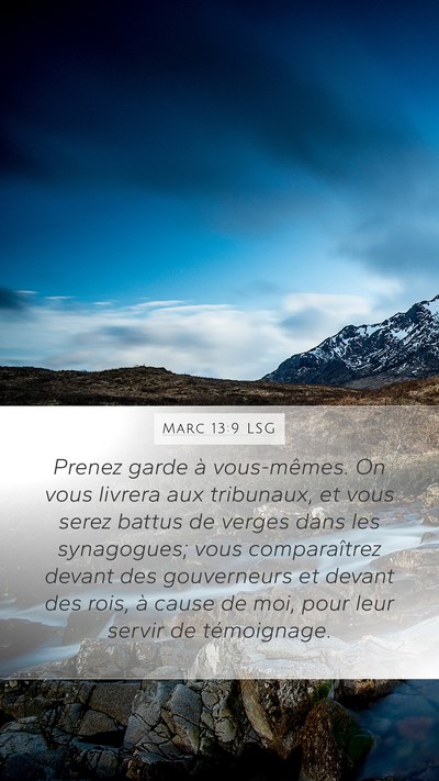 Marc 13:9 LSG Bible Verse Image