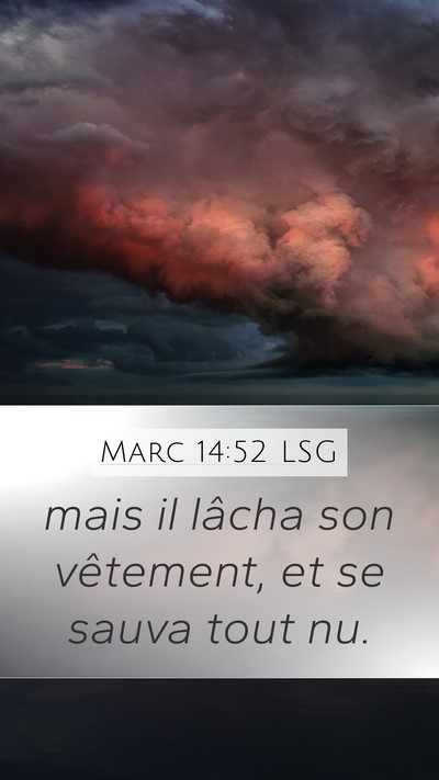Marc 14:52 LSG Mobile Phone Wallpaper - mais il lâcha son vêtement, et se sauva tout - Mobile Bible Verse Wallpaper