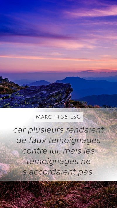Marc 14:56 LSG Bible Verse Image