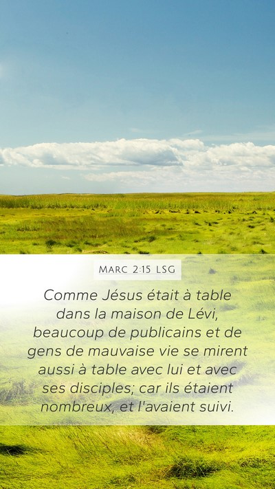 Marc 2:15 LSG Bible Verse Image