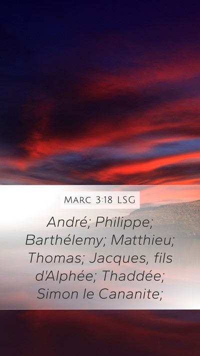 Marc 3:18 LSG Bible Verse Image