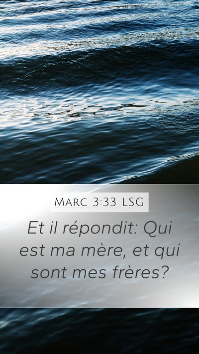 Marc 3:33 LSG Bible Verse Image