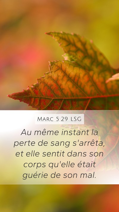 Marc 5:29 LSG Bible Verse Image