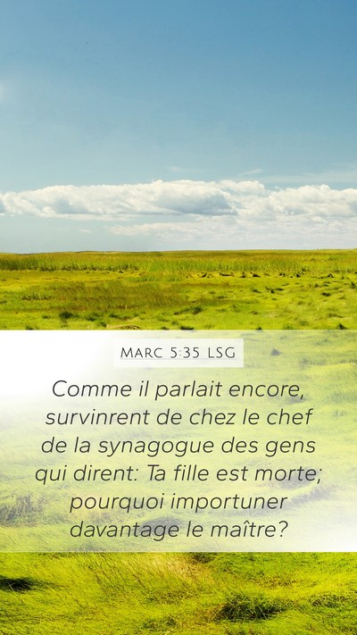 Marc 5:35 LSG Bible Verse Image