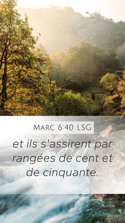 Marc 6:40 LSG Mobile Phone Wallpaper - et ils s'assirent par rangées de cent et de - Mobile Bible Verse Wallpaper