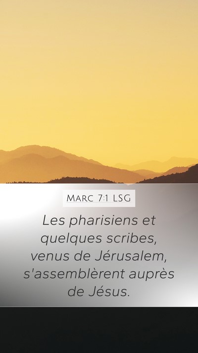 Marc 7:1 LSG Bible Verse Image