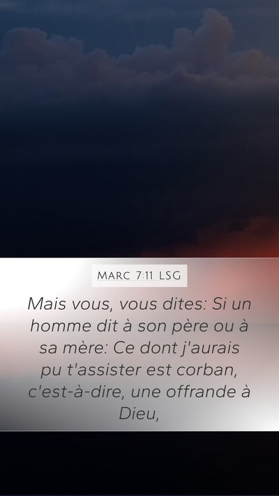 Marc 7:11 LSG Bible Verse Image