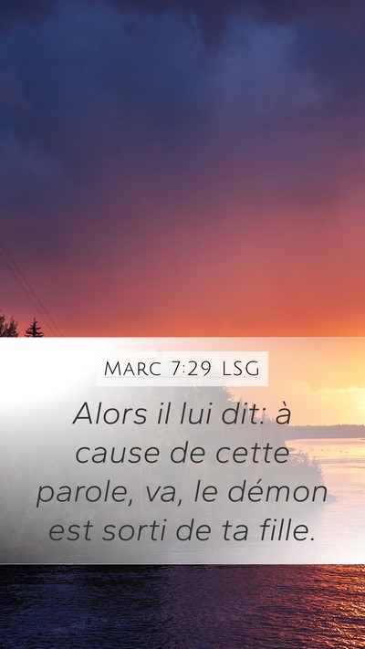 Marc 7:29 LSG Bible Verse Image