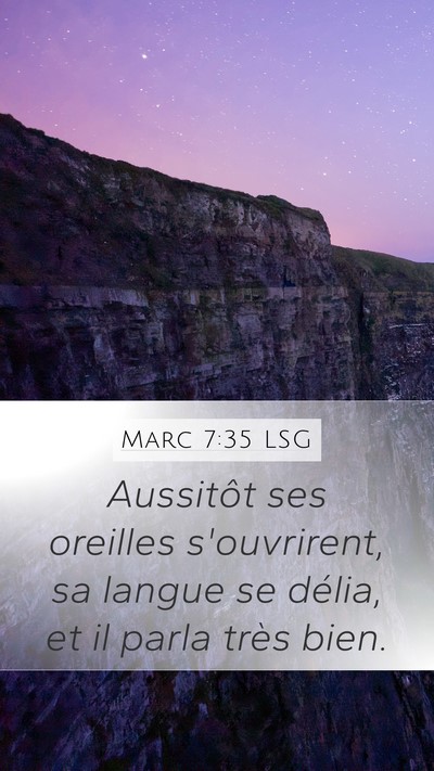 Marc 7:35 LSG Bible Verse Image