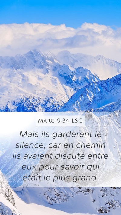 Marc 9:34 LSG Bible Verse Image