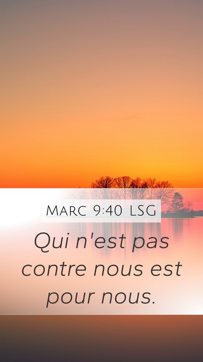 Marc 9:40 LSG Bible Verse Image